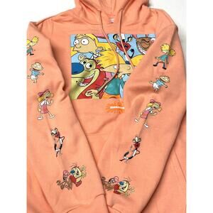 Nickelodeon Hoodie Sz S Hey Arnold Rugrats Ren Stimpy Sweatshirt 90s SMALL